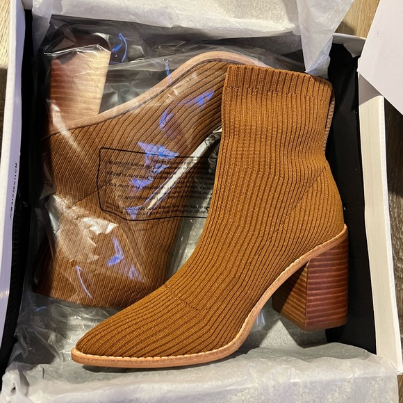 Nara Stacked-Heel Sock Booties - Picture 2 of 11